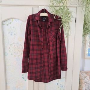 Long Burgundy Flannel